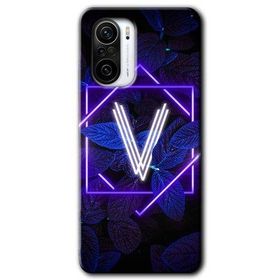 Poco F3 Dark Neon Yaprak V Harfi Baskılı Uyumlu Silikon Kılıf