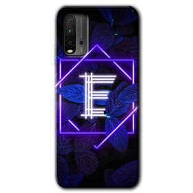 Poco M3 Dark Neon Yaprak E Harfi Baskılı Uyumlu Silikon Kılıf