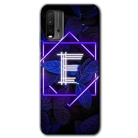 Poco M3 Dark Neon Yaprak E Harfi Baskılı Uyumlu Silikon Kılıf