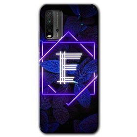 Poco M3 Dark Neon Yaprak E Harfi Baskılı Uyumlu Silikon Kılıf