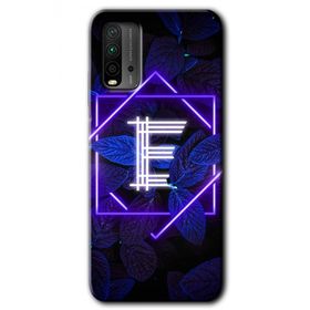 Poco M3 Dark Neon Yaprak E Harfi Baskılı Uyumlu Silikon Kılıf