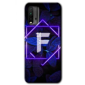 Poco M3 Dark Neon Yaprak F Harfi Baskılı Uyumlu Silikon Kılıf