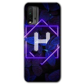 Poco M3 Dark Neon Yaprak H Harfi Baskılı Uyumlu Silikon Kılıf