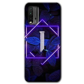 Poco M3 Dark Neon Yaprak İ Harfi Baskılı Uyumlu Silikon Kılıf