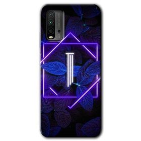 Poco M3 Dark Neon Yaprak İ Harfi Baskılı Uyumlu Silikon Kılıf