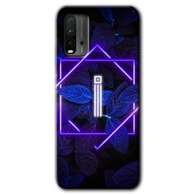 Poco M3 Dark Neon Yaprak İ Harfi Baskılı Uyumlu Silikon Kılıf