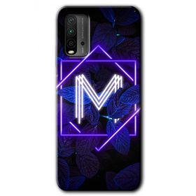 Poco M3 Dark Neon Yaprak M Harfi Baskılı Uyumlu Silikon Kılıf