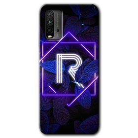 Poco M3 Dark Neon Yaprak R Harfi Baskılı Uyumlu Silikon Kılıf