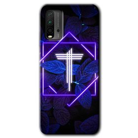 Poco M3 Dark Neon Yaprak T Harfi Baskılı Uyumlu Silikon Kılıf