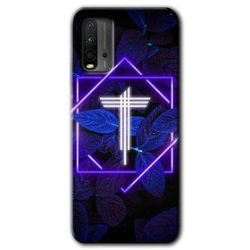 Poco M3 Dark Neon Yaprak T Harfi Baskılı Uyumlu Silikon Kılıf