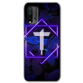 Poco M3 Dark Neon Yaprak T Harfi Baskılı Uyumlu Silikon Kılıf