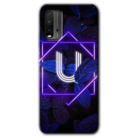 Poco M3 Dark Neon Yaprak Ü Harfi Baskılı Uyumlu Silikon Kılıf