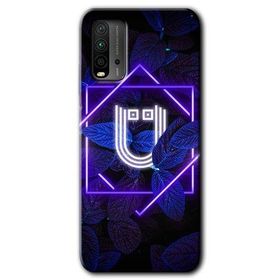Poco M3 Dark Neon Yaprak Ü Harfi Baskılı Uyumlu Silikon Kılıf