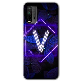 Poco M3 Dark Neon Yaprak V Harfi Baskılı Uyumlu Silikon Kılıf