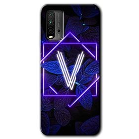 Poco M3 Dark Neon Yaprak V Harfi Baskılı Uyumlu Silikon Kılıf