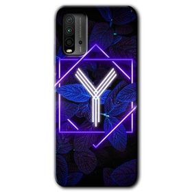 Poco M3 Dark Neon Yaprak Y Harfi Baskılı Uyumlu Silikon Kılıf