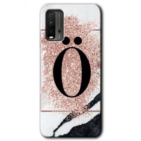 Poco M3 Pembe Mermer Desenli Ö Harfi Baskılı Uyumlu Silikon Kılıf