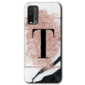 Poco M3 Pembe Mermer Desenli T Harfi Baskılı Uyumlu Silikon Kılıf