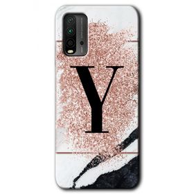 Poco M3 Pembe Mermer Desenli Y Harfi Baskılı Uyumlu Silikon Kılıf
