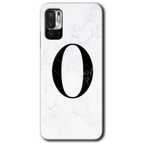 Poco M3 Pro Beyaz Mermer Desenli O Harfi Baskılı Uyumlu Silikon Kılıf