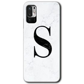 Poco M3 Pro Beyaz Mermer Desenli Ş Harfi Baskılı Uyumlu Silikon Kılıf