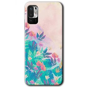 Poco M3 Pro Çizim Yapraklar Baskılı Uyumlu Silikon Kılıf