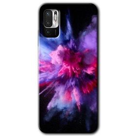 Poco M3 Pro Color Splash Purple Baskılı Uyumlu Silikon Kılıf