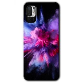 Poco M3 Pro Color Splash Purple Baskılı Uyumlu Silikon Kılıf