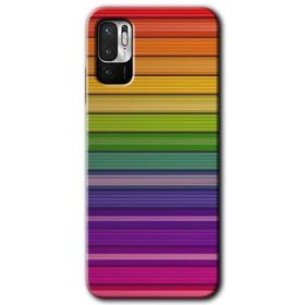 Poco M3 Pro Colorful Lines Baskılı Uyumlu Silikon Kılıf
