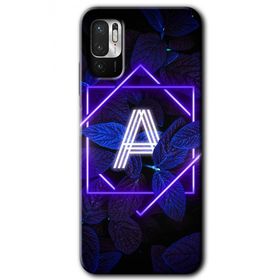 Poco M3 Pro Dark Neon Yaprak A Harfi Baskılı Uyumlu Silikon Kılıf