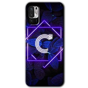 Poco M3 Pro Dark Neon Yaprak Ç Harfi Baskılı Uyumlu Silikon Kılıf