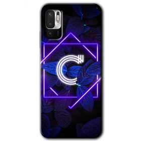 Poco M3 Pro Dark Neon Yaprak Ç Harfi Baskılı Uyumlu Silikon Kılıf