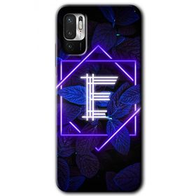 Poco M3 Pro Dark Neon Yaprak E Harfi Baskılı Uyumlu Silikon Kılıf