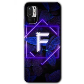 Poco M3 Pro Dark Neon Yaprak F Harfi Baskılı Uyumlu Silikon Kılıf