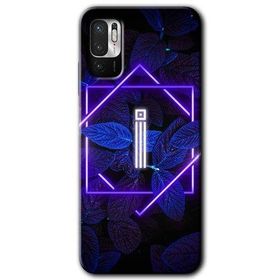 Poco M3 Pro Dark Neon Yaprak I Harfi Baskılı Uyumlu Silikon Kılıf
