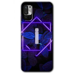 Poco M3 Pro Dark Neon Yaprak I Harfi Baskılı Uyumlu Silikon Kılıf
