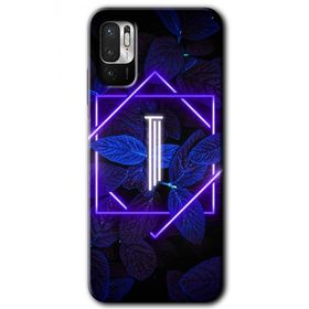 Poco M3 Pro Dark Neon Yaprak I Harfi Baskılı Uyumlu Silikon Kılıf