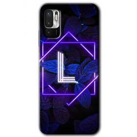Poco M3 Pro Dark Neon Yaprak L Harfi Baskılı Uyumlu Silikon Kılıf