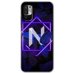 Poco M3 Pro Dark Neon Yaprak N Harfi Baskılı Uyumlu Silikon Kılıf