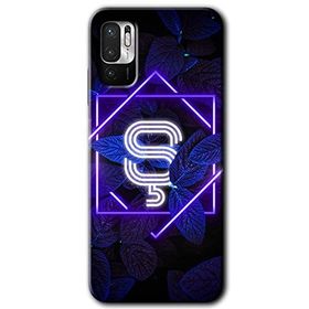Poco M3 Pro Dark Neon Yaprak S Harfi Baskılı Uyumlu Silikon Kılıf