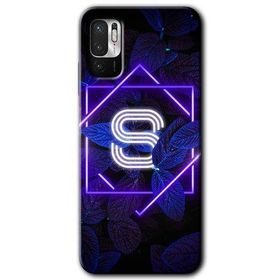 Poco M3 Pro Dark Neon Yaprak S Harfi Baskılı Uyumlu Silikon Kılıf