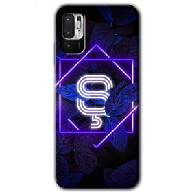 Poco M3 Pro Dark Neon Yaprak S Harfi Baskılı Uyumlu Silikon Kılıf