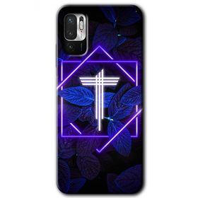 Poco M3 Pro Dark Neon Yaprak T Harfi Baskılı Uyumlu Silikon Kılıf