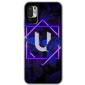 Poco M3 Pro Dark Neon Yaprak U Harfi Baskılı Uyumlu Silikon Kılıf