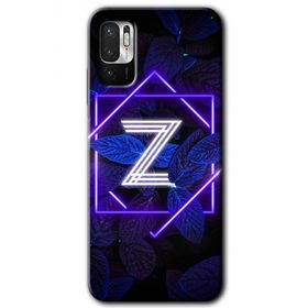 Poco M3 Pro Dark Neon Yaprak Z Harfi Baskılı Uyumlu Silikon Kılıf