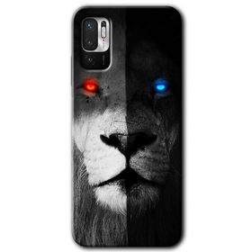 Poco M3 Pro Fire and Ice Lion Baskılı Uyumlu Silikon Kılıf