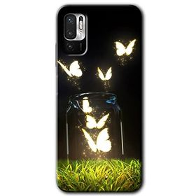 Poco M3 Pro Işıklı Kelebekler Baskılı Uyumlu Silikon Kılıf