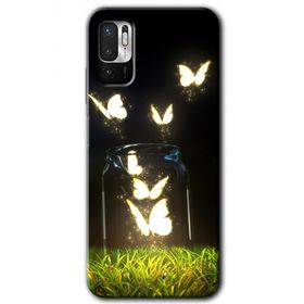 Poco M3 Pro Işıklı Kelebekler Baskılı Uyumlu Silikon Kılıf