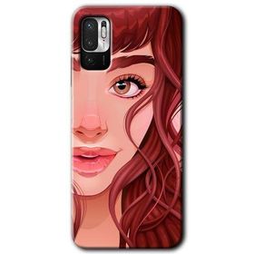 Poco M3 Pro Kızıl Kız Baskılı Uyumlu Silikon Kılıf