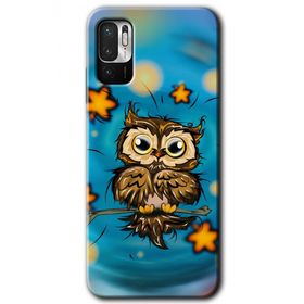 Poco M3 Pro Owl Bird Stars Baskılı Uyumlu Silikon Kılıf